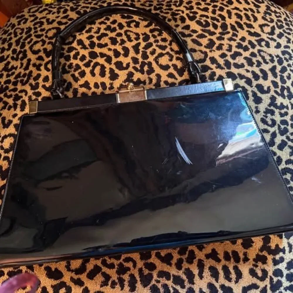 Vintage Patent Leather Top Handle Purse